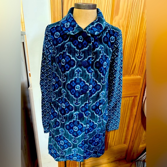 ELEVENES  SIZE 6 VELOUR VINTAGE COAT BY ANTHROPOLOGIE NEVER WORN W/ TAGS - Picture 1 of 11